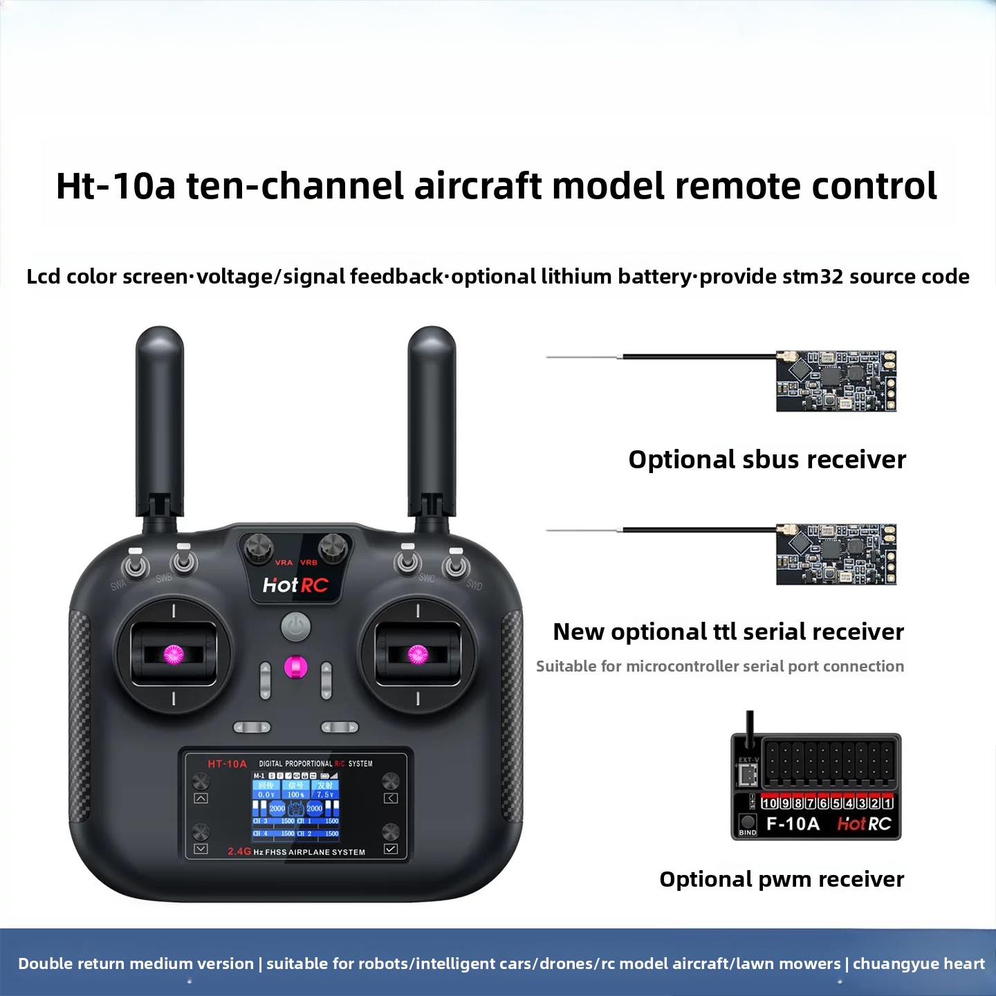 Drone Rc Boat - Hotrc HT-10A HT-8A 2.4GHz 10-kanałowy pilot