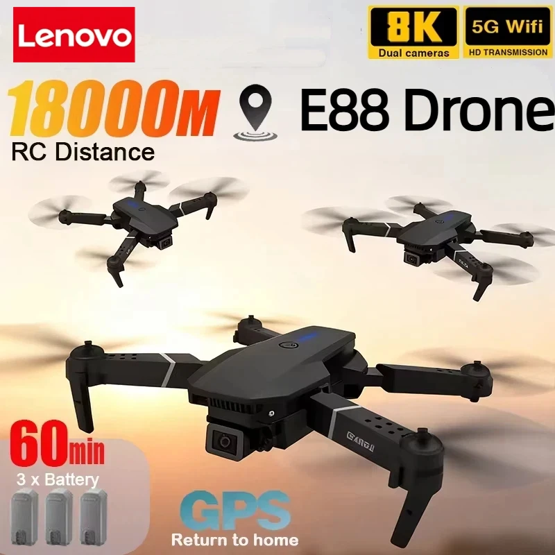 Lenovo Nowy E88 Pro WIFI Dron  – Drone Rc E88 Pro recenzja i cena